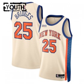 NBA Børn Trøje New York Knicks Mikal Bridges 2025-26 Nike City Edition Hvid Swingman